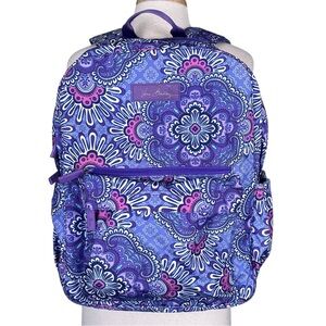 Vera Bradley Essential Backpack Lilac Medallion Tapestry Quilted Laptop Travel